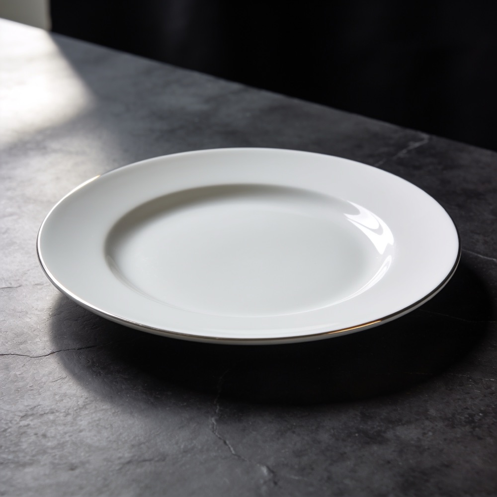 White dessert plate