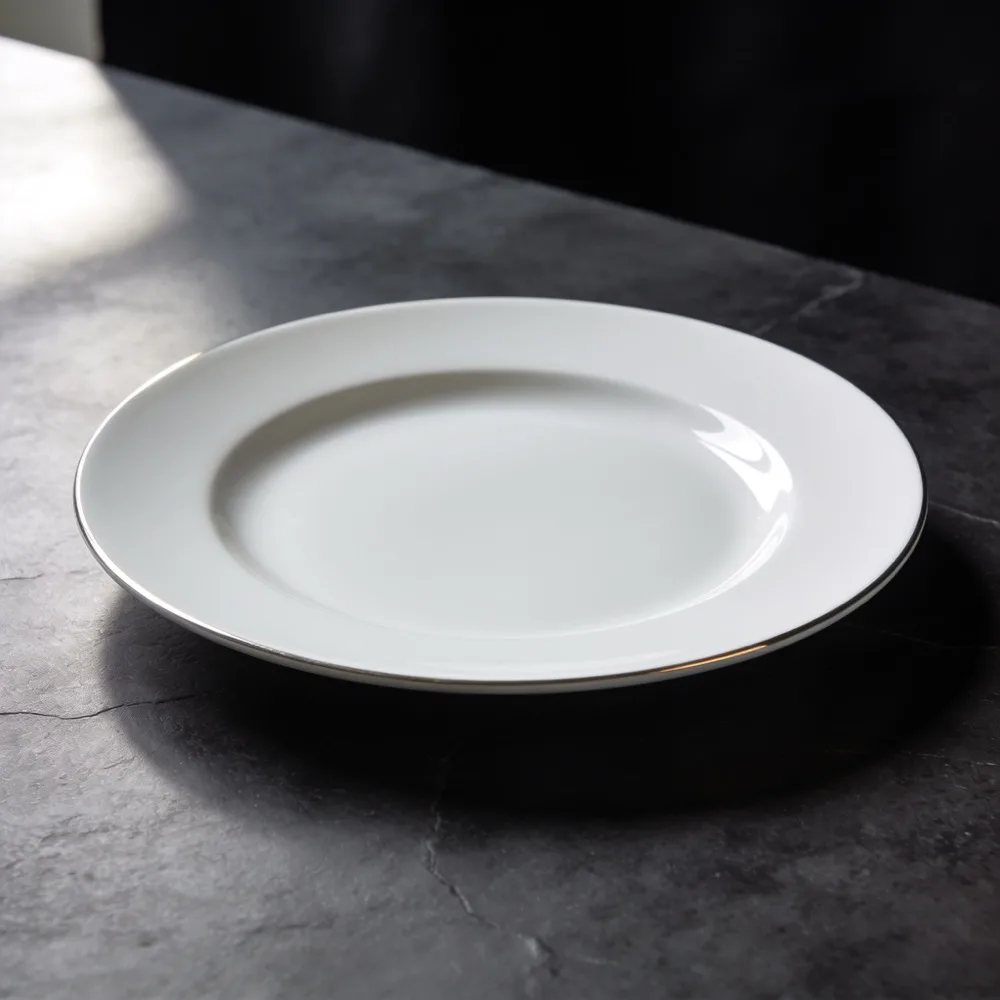 White dessert plate