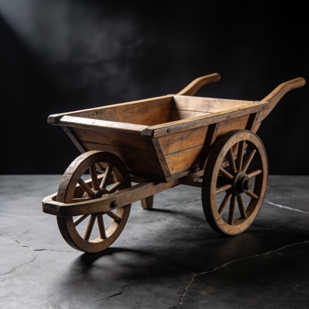 Wooden garden cart